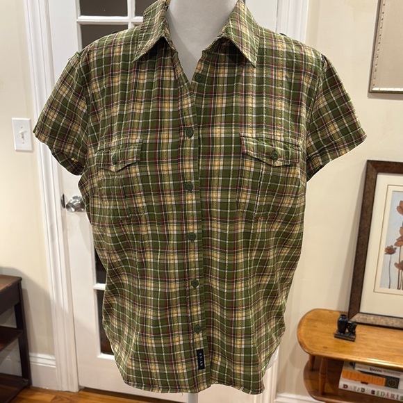 Route 66 Women’s Green and Yellow Casual Button Down Shirt. Size L - Picture 1 of 10
